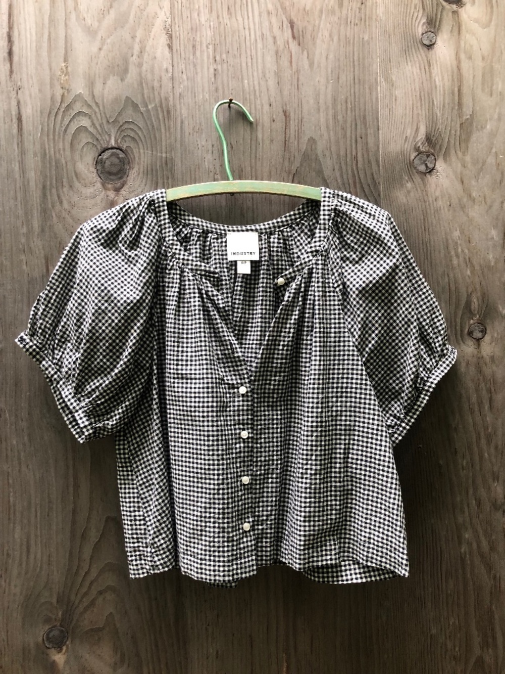 Checked gingham top cotton